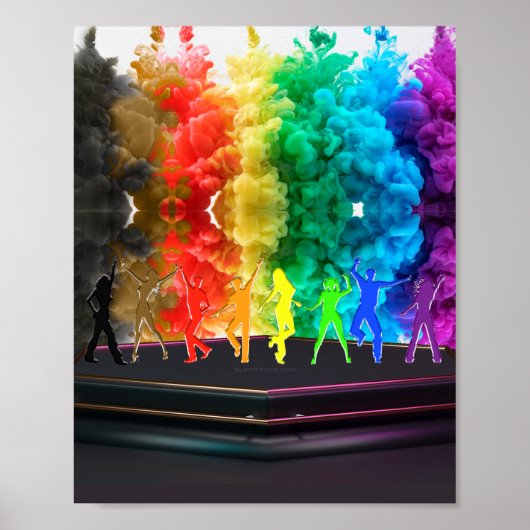 SlipperyJoe's dansende pride Shadows homo cadeauku Poster (Voorkant)
