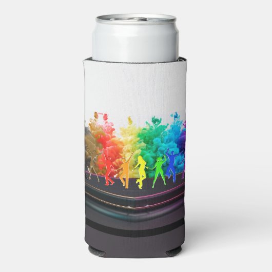 SlipperyJoe's dansende pride Shadows homo cadeauku Seltzer Blikjeskoeler (Seltzer Achterkant)