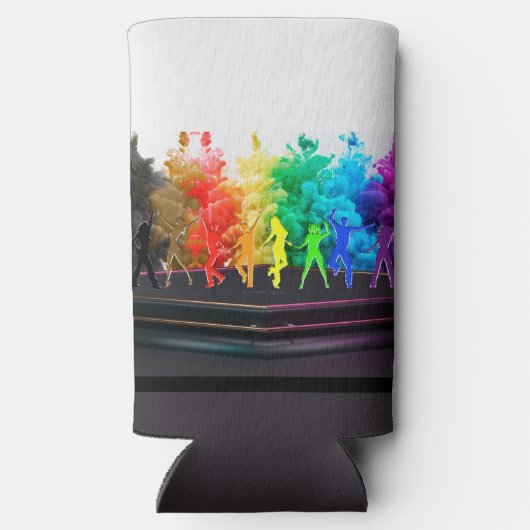 SlipperyJoe's dansende pride Shadows homo cadeauku Seltzer Blikjeskoeler (Achterkant)