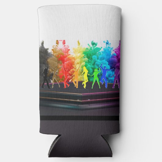 SlipperyJoe's dansende pride Shadows homo cadeauku Seltzer Blikjeskoeler (Voorkant)