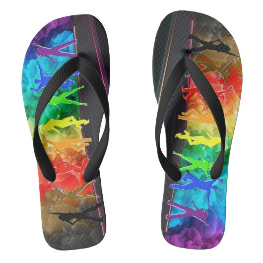 SlipperyJoe's dansende pride Shadows homo cadeauku Teenslippers (Voetbed)