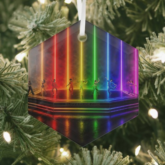 SlipperyJoe's dansvoorstelling viert Pride Glas Ornament (Insitu)