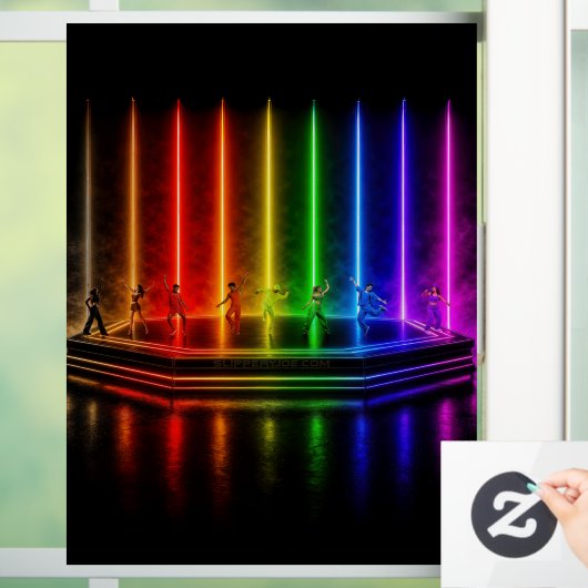 SlipperyJoe's dansvoorstelling viert Pride Raamsticker (Huis)