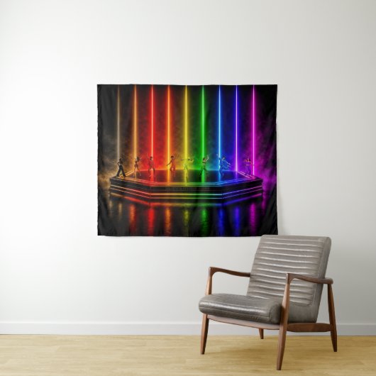 SlipperyJoe's dansvoorstelling viert Pride Wandkleed (In Situ (horizontaal))
