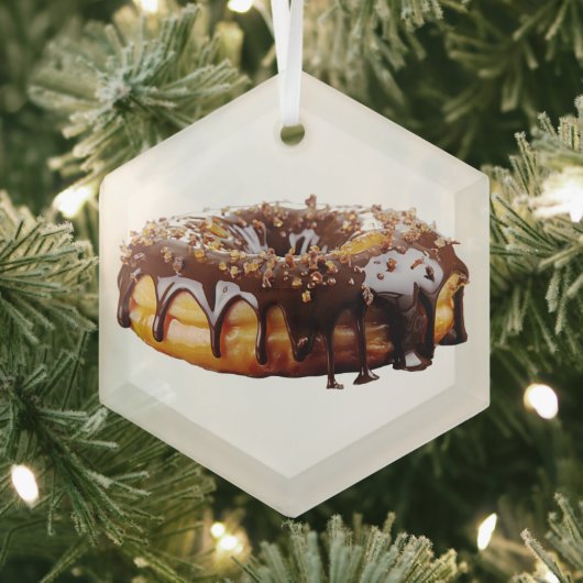 SlipperyJoe's decadent donut covered thick glossy  Glas Ornament (Insitu)
