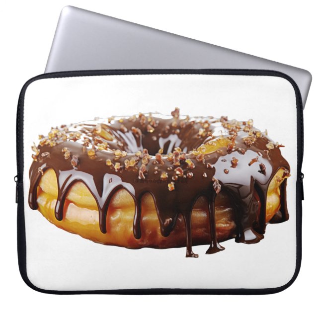 SlipperyJoe's decadent donut covered thick glossy  Laptop Sleeve (Voorkant)