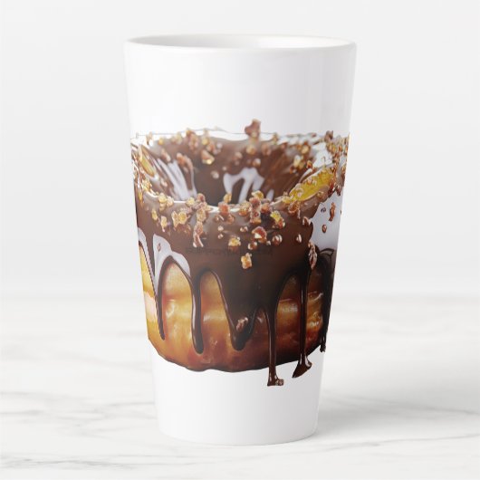 SlipperyJoe's decadent donut covered thick glossy  Latte Mok (Voorkant)