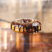 SlipperyJoe's decadent donut covered thick glossy  Raamsticker (Vel 2)