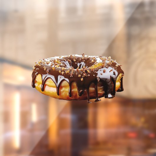 SlipperyJoe's decadent donut covered thick glossy  Raamsticker (Vel 2)