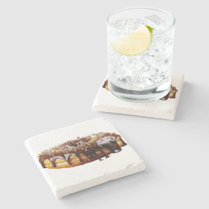 SlipperyJoe's decadente donut bedekt dikke glanzen Stenen Onderzetter