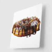 SlipperyJoe's decadente donut bedekt dikke glanzen Vierkante Klok (Hoek)