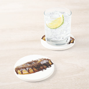 SlipperyJoe's decadente donut bedekt dikke glanzen Zandsteen Onderzetter