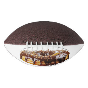 SlipperyJoe's decadente donut bedekt met dikke gla American Football