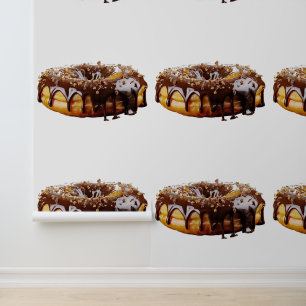 SlipperyJoe's decadente donut bedekt met dikke gla Behang