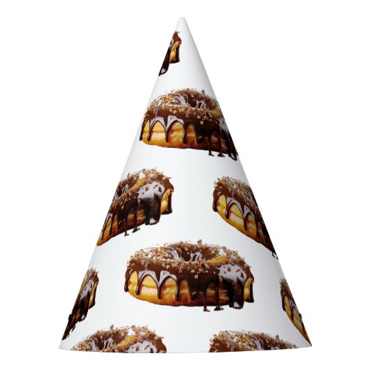 SlipperyJoe's decadente donut bedekt met dikke gla Feesthoedjes (Voorkant)