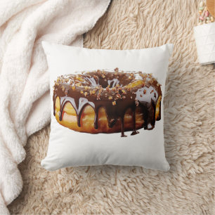 SlipperyJoe's decadente donut bedekt met dikke gla Kussen