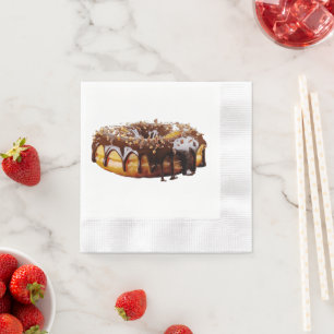 SlipperyJoe's decadente donut bedekt met dikke gla Servet