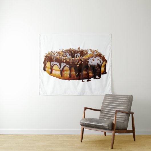 SlipperyJoe's decadente donut bedekt met dikke gla Wandkleed (In Situ (horizontaal))