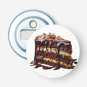 SlipperyJoe's decadente meerlagige chocoladetaart Button Flesopener