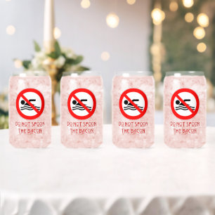SlipperyJoe's Do Not Spoon Bacon rode waarschuwend Blikvorm Glas