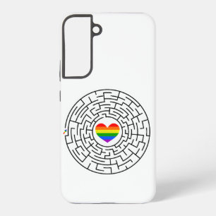 SlipperyJoe's doolhof omringt regenboog hart pijl Samsung Galaxy Hoesje