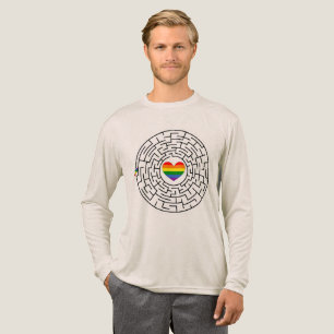 SlipperyJoe's doolhof omringt regenboog hart pijl Tri-Blend Shirt