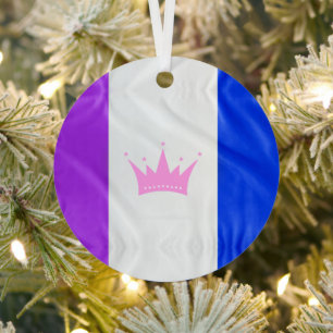 SlipperyJoe's dragcultuur trots vlag paarse geest Metalen Ornament