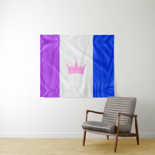 SlipperyJoe's dragcultuur trots vlag paarse geest Wandkleed