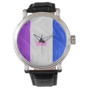 SlipperyJoe's dragcultuur trotsvlag paarse geest Horloge