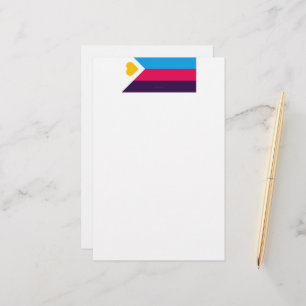 SlipperyJoe's driekleurige polyamorie trotsvlag dr Briefpapier