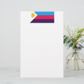 SlipperyJoe's driekleurige polyamorie trotsvlag dr Briefpapier (Staand voorkant)