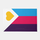 SlipperyJoe's driekleurige polyamorie trotsvlag dr Deurmat (Voorkant)