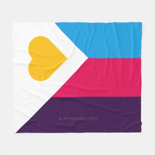 SlipperyJoe's driekleurige polyamorie trotsvlag dr Fleece Deken (Voorkant (Horizontaal))