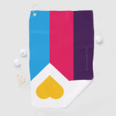 SlipperyJoe's driekleurige polyamorie trotsvlag dr Golfhanddoek (Insitu)