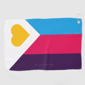 SlipperyJoe's driekleurige polyamorie trotsvlag dr Golfhanddoek (Horizontaal)