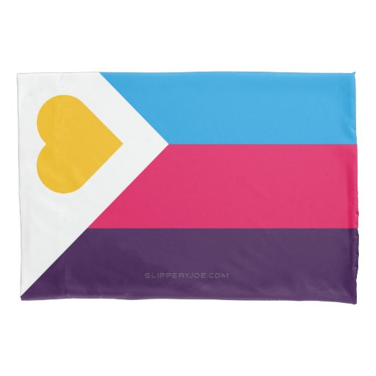 SlipperyJoe's driekleurige polyamorie trotsvlag dr Kussensloop (Voorkant)