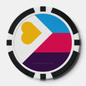 SlipperyJoe's driekleurige polyamorie trotsvlag dr Poker Chips (Voorkant)
