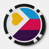 SlipperyJoe's driekleurige polyamorie trotsvlag dr Poker Chips (Achterkant)