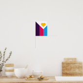 SlipperyJoe's driekleurige polyamorie trotsvlag dr Poster (Keuken)