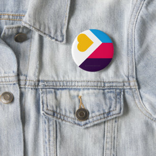 SlipperyJoe's driekleurige polyamorie trotsvlag dr Ronde Button 5,7 Cm