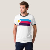 SlipperyJoe's driekleurige polyamorie trotsvlag dr T-shirt (Voorkant volledig)