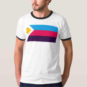 SlipperyJoe's driekleurige polyamorie trotsvlag dr T-shirt