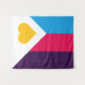 SlipperyJoe's driekleurige polyamorie trotsvlag dr Wandkleed (Voorkant (horizontaal))