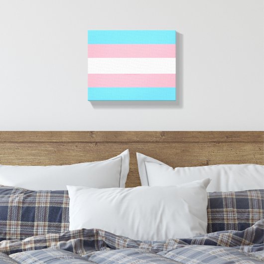 SlipperyJoe's driesporenpride vlag diversiteitspro Canvas Afdruk (Insitu (Slaapkamer))