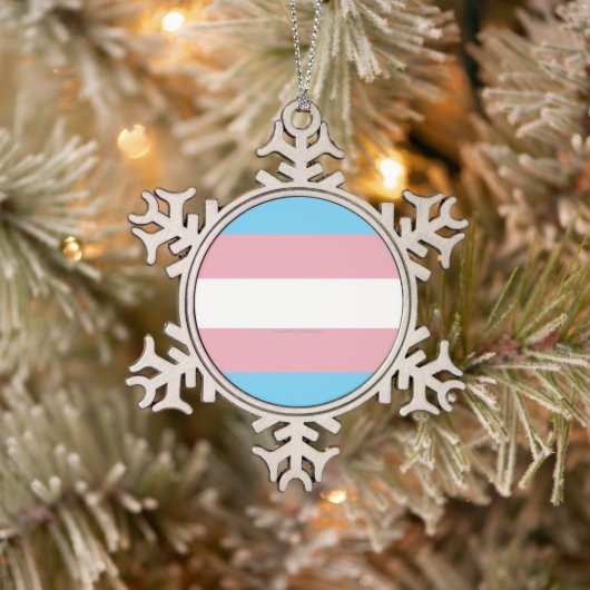 SlipperyJoe's driesporenpride vlag diversiteitspro Tin Sneeuwvlok Ornament (Boom)