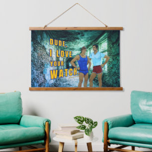 SlipperyJoe's dude houd van je horloge LGBTQIA art Hangend Wandkleed