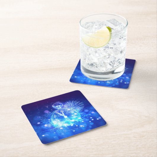 SlipperyJoe's electric thrill New Year’s Eve clock Kartonnen Onderzetters (Insitu)