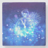 SlipperyJoe's electric thrill New Year’s Eve clock Stenen Onderzetter (Voorkant)