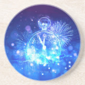 SlipperyJoe's electric thrill New Year’s Eve clock Zandsteen Onderzetter (Voorkant)