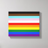SlipperyJoe's Eleven Stripe Pride Flag combineert Canvas Afdruk (Voorkant)